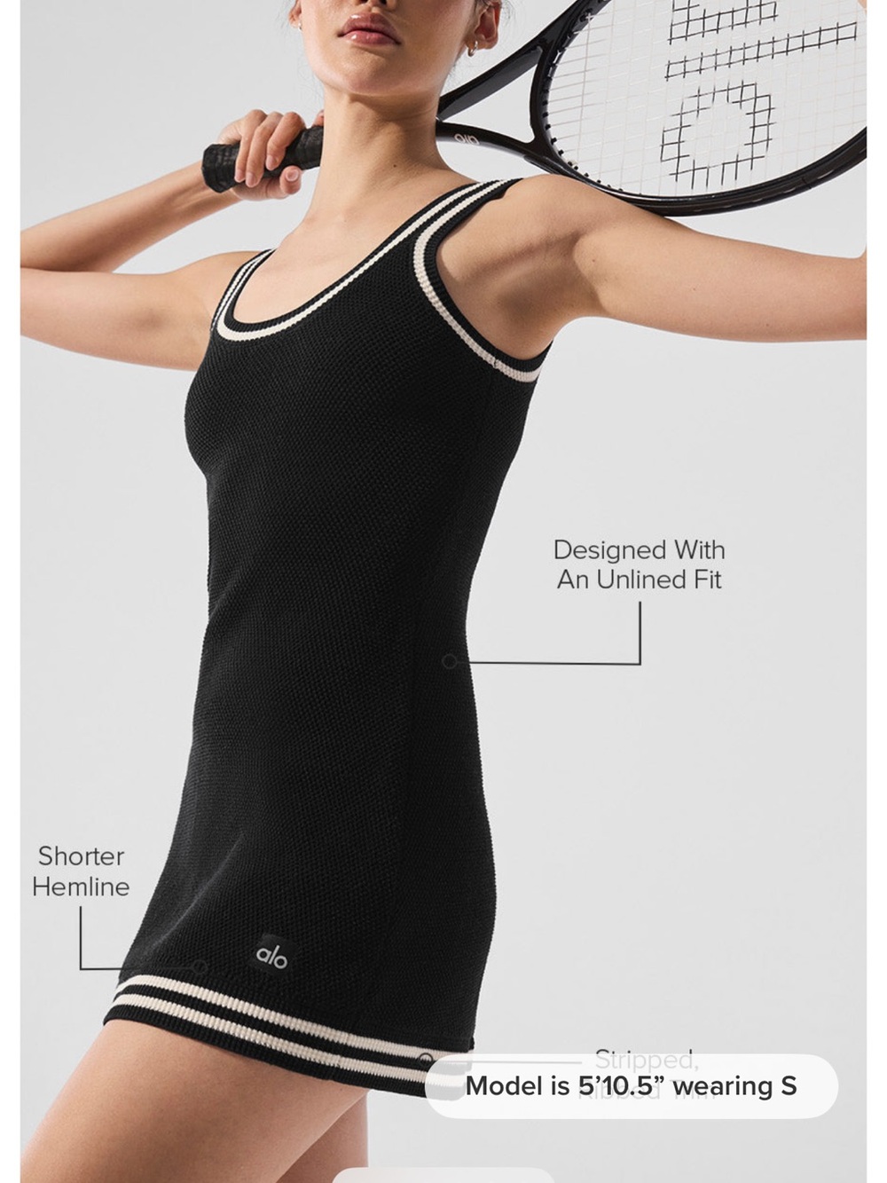 ALO YOGA TENNIS CLUB SWEATER KNIT DRESS